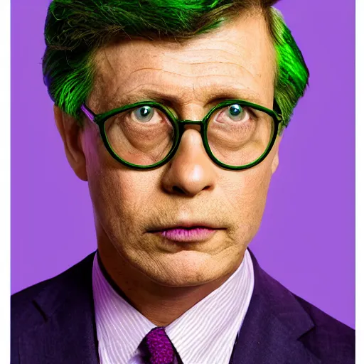 Image similar to augustus aloysius corporate portrait, senior sales marketing acquisitions ceo executive vp, purple green color scheme, professional studio lighting, hyperreal detailed lifelike facial features, corporate portraiture shot by cindy sherman and david lynch