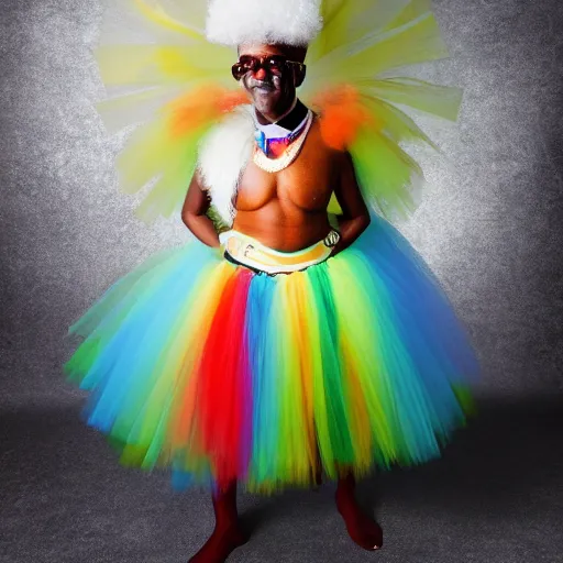 Image similar to dslr photo of a bishop tutu wearing a tutu, full bodied portrait, very high quality face, extremely high quality, moody lighting, real camera, real photo, 8 k,