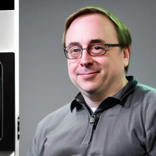 Image similar to Linus Torvalds loves NVIDIA, 4k, artstaion