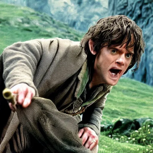 Image similar to jim carrey playing bilbo baggins in lord of the rings