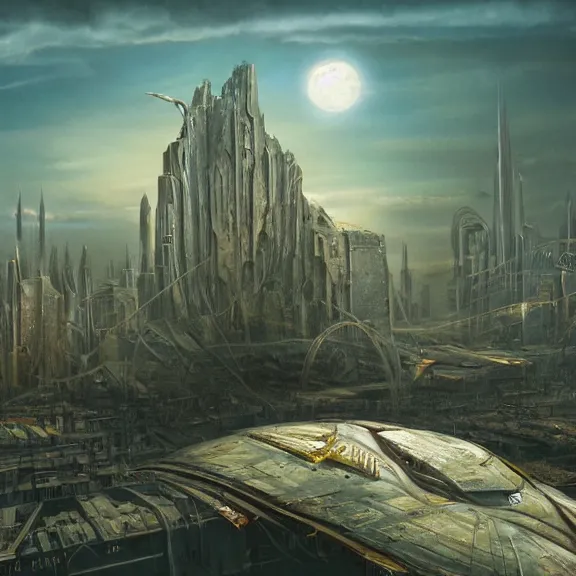 Prompt: Flan, science fiction matte painting, highly detailed,