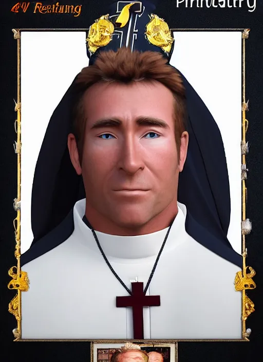 Prompt: billy herrington priest, 4 k, real life photo, photorealistic, high details, detailed face, priest uniform, detailed portrait