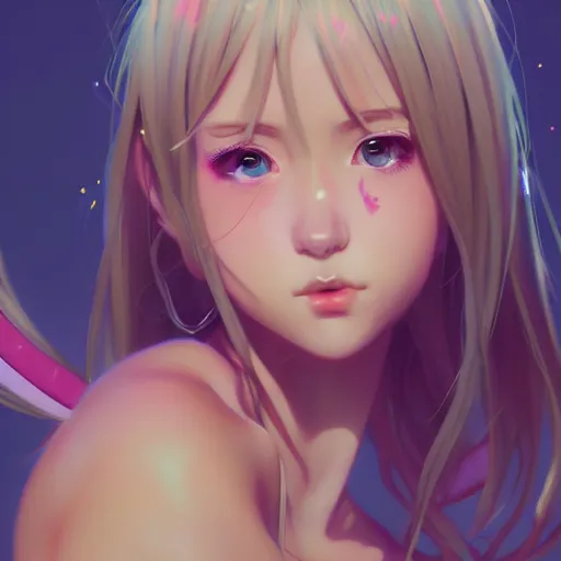 Prompt: portrait ofa pretty anime girl in a bikini au naturel, hyper detailed, digital art, trending in artstation, cinematic lighting, studio quality, smooth render, unreal engine 5 rendered, octane rendered, art style by klimt and nixeu and ian sprigger and wlop and krenz cushart.