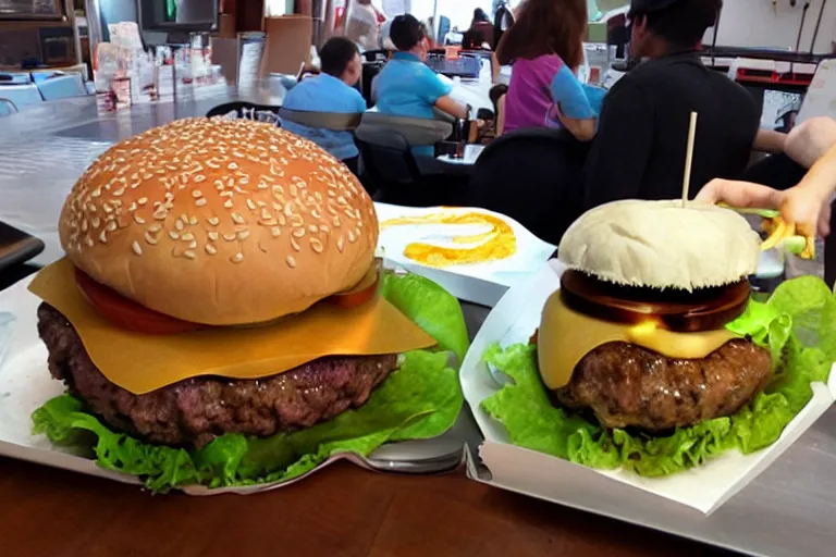 Prompt: burger shaped like sega dreamcast