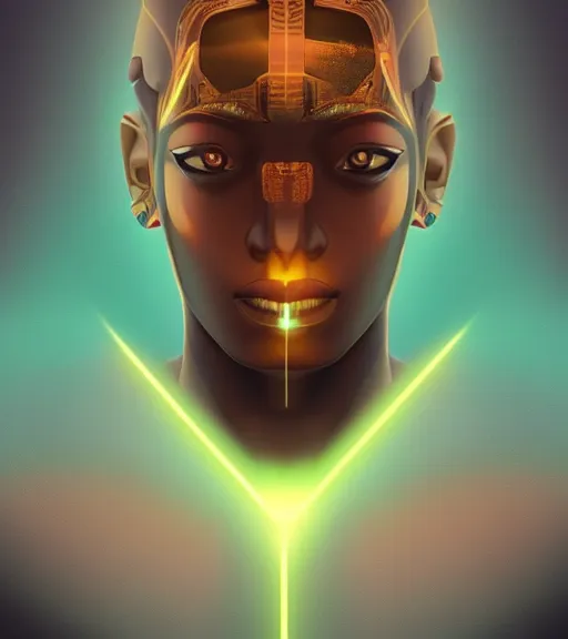 Prompt: symmetry!! egyptian god of technology, solid cube of light, hard edges, product render retro - futuristic poster scifi, lasers and neon circuits, beautiful brown skin god egyptian god, intricate, elegant, highly detailed, digital painting, artstation, concept art, smooth, sharp focus, illustration, dreamlike, art by artgerm