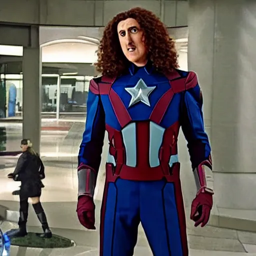 Image similar to weird al in the avengers