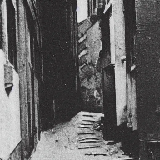 Image similar to old black and white photo portrait, 1 9 2 5, close - up portrait depicting batman with his head down in alley of new york city, rule of thirds, historical record