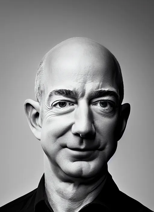 Prompt: photo of Jeff Bezos, portrait photography, 85mm, studio lighting