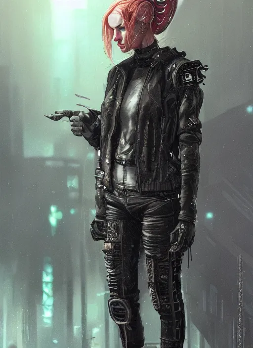 Prompt: beautiful female neuromancer, techwear, punk outfit : : urban setting, nighttime, close - up view : : character design by gerald brom and enki bilal, and james jean, cinematic : : ultra - detailed technical precision : : high definition 3 d render, unreal engine, hires textures, trending on artstation, 4 k