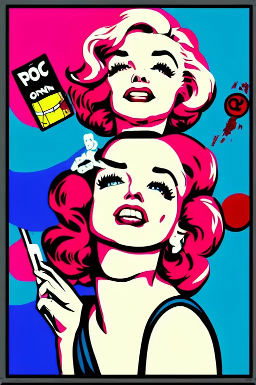 Image similar to marliyn monroe mason!!! pop art, pixel, bioshock, gta chinatown, artgerm, richard hamilton, mimmo rottela, julian opie, aya takano