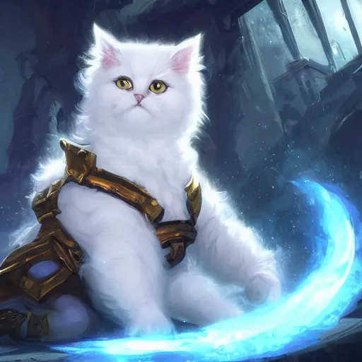 Image similar to arcane style white fluffy cat, bomb boom, bomb boom, bomb boombomb boom, bomb explosion, boom, bright art masterpiece artstation. 8 k, sharp high quality artwork in style of jose daniel cabrera pena and greg rutkowski, concept art by tooth wu, blizzard warcraft artwork, hearthstone card game artwork, exploding, grenade explosion