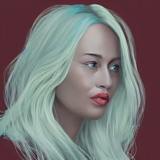 Image similar to a digital painting of a woman with blonde hair