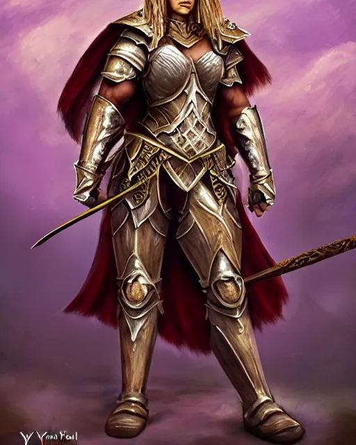 Image similar to a fierce and muscular warrior princess in full armor, fantasy character portrait by yael nathan