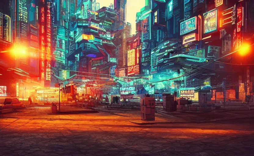 Image similar to cyberpunk Russian city, realistic, very detailed, many neon lights