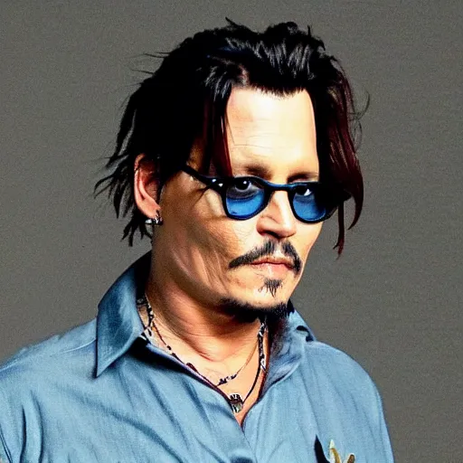 Image similar to johnny depp but he weighs 1, 0 0 0 pounds