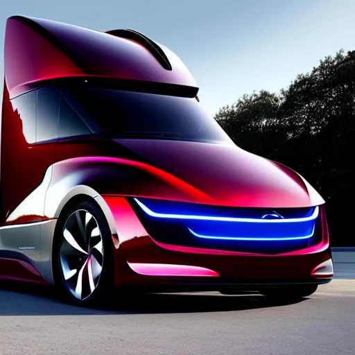 Image similar to uhd photorealistic fold up telsa cyber truck, concept art, futuristic, uhd hyperdetailed photography