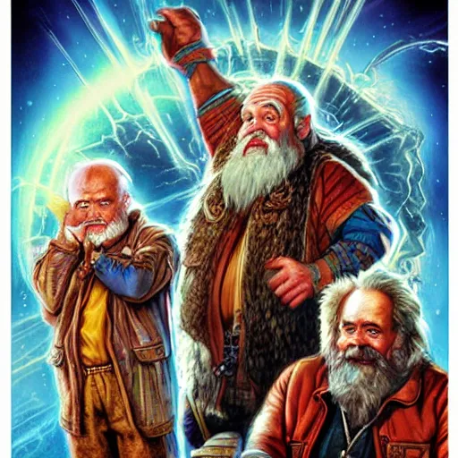 Image similar to “dwarves back to the future, cinematic poster by Mark Brooks, Donato Giancola, Victor Nizovtsev, Scarlett Hooft, Graafland, Chris Moore”