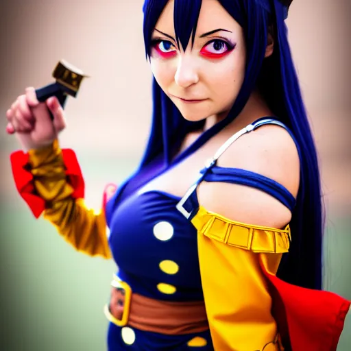 Prompt: Young woman cosplaying as Nefertari vivi from one piece, photography, sharp focus, highly detailed, 4k