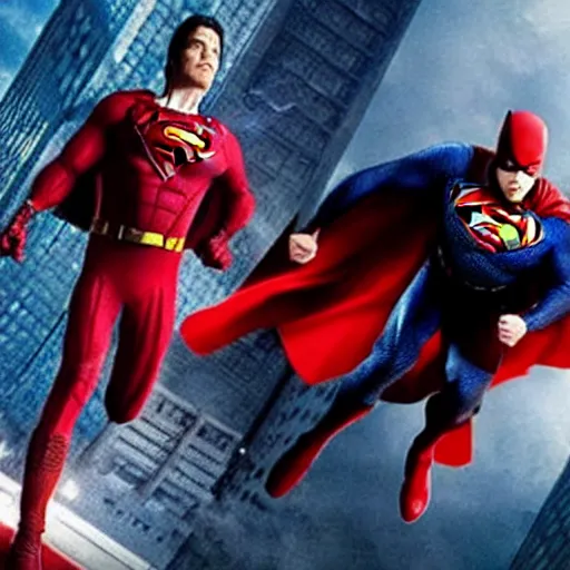 Image similar to daredevil defeating superman, marvel movie still,