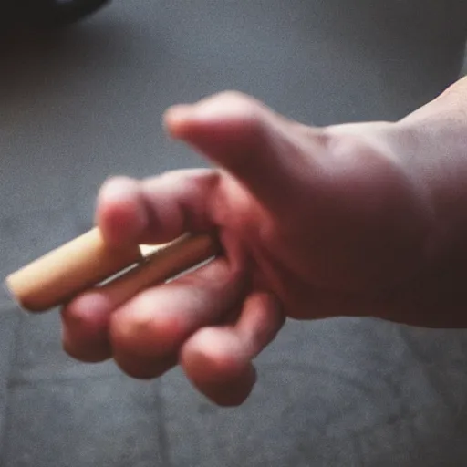 Image similar to normal man's hand with cigarette