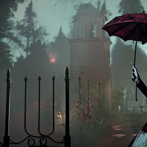 Image similar to Mary Poppins in Dead By Daylight, gameplay, pc, creepy,