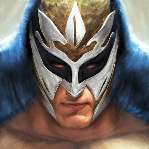 Image similar to Mysterious Masked Wrestler from Tekken, closeup character portrait art by Donato Giancola, Craig Mullins, digital art, trending on artstation