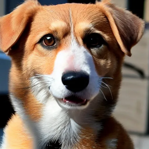 Prompt: foxhound corgi dog, short hair