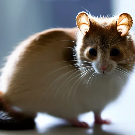 Image similar to a feline hamster - cat - hybrid, animal photography