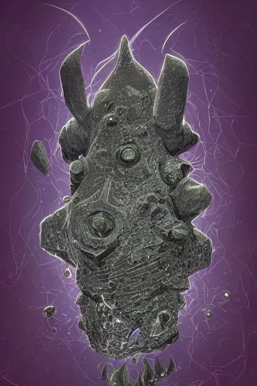 Image similar to portrait of caltrops amoeba sentinel physically accurate, moody dynamic lighting, very very intricate, very very elegant, highly detailed, digital painting, artstation, in the style of Rob Lefield and Dan Mumford , trending on artstation, digital art,surrealism ,macro,blueprint ,vaporwave ,