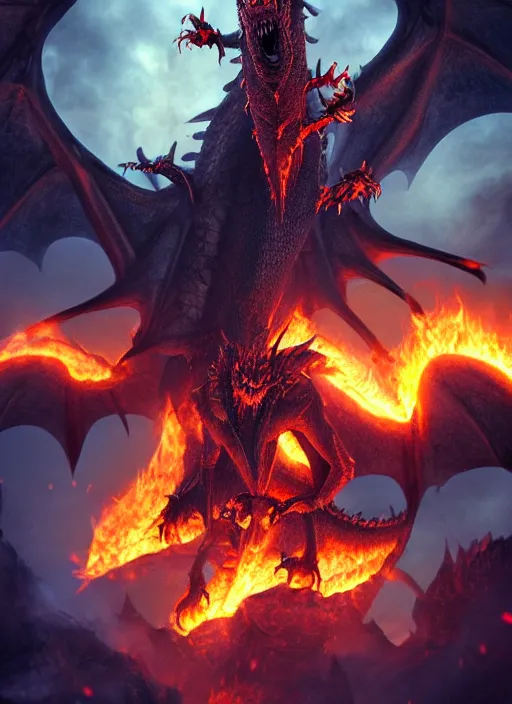 Prompt: minion dragon flame minion dragon lord minion dragon rider on fantasy skyland, realistic art, dark atmosphere, sharp focus, bokeh, cinematic perspective, full hd