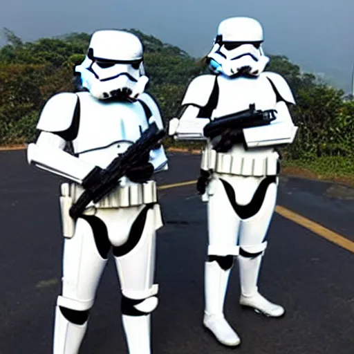 Prompt: stormtroopers on holiday in thailand