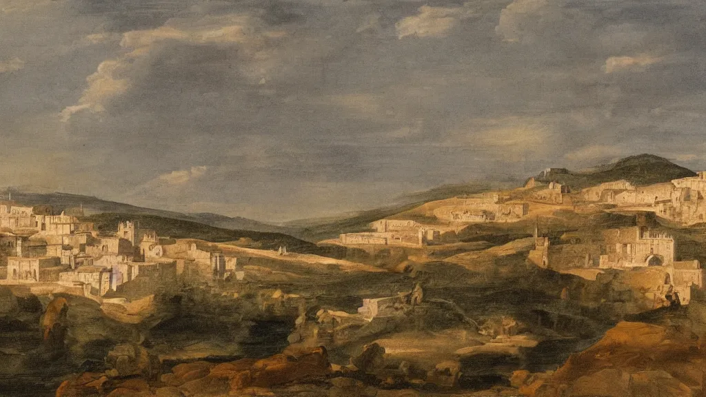 Prompt: a landscape of jaen in the style of domenikos theotokopoulos