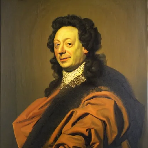 Prompt: oil on canvas portrait by hyacinths rigaud