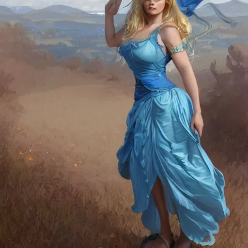 Prompt: full figure ultra realistic illustration, jeffrey wright wearing a maiden blue dress, blonde flowy hair, old west, intricate, elegant, highly detailed, digital painting, artstation, concept art, smooth, sharp focus, illustration, art by artgerm and greg rutkowski and alphonse mucha