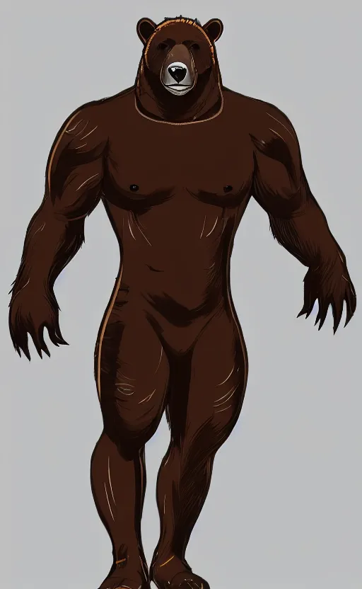 Image similar to portrait of full body bear beast-man wearing a soccer suit, digital art, concept art, highly detailed, sharp focus