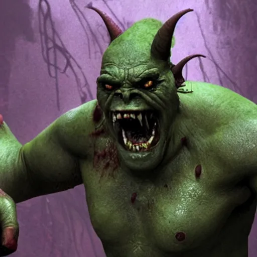 Image similar to a creature from a major horror hollywood movie, war orc