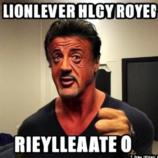 Prompt: lonely foreveralone Silvester Stallone crying, rage comics