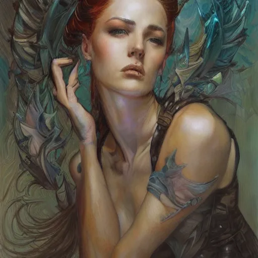 Image similar to a painting in the style of donato giancola, and in the style of charlie bowater, and in the style of stephen hickman. smooth, sharp focus, semi - realism.