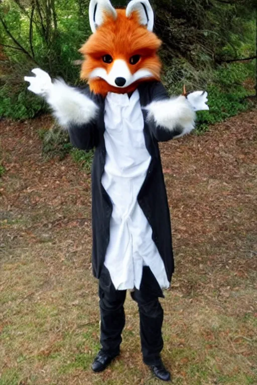 Image similar to an anthropomorphic fox, fursuit!!!!, cosplay