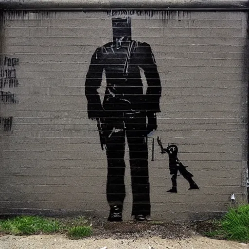 Prompt: the terminator by banksy
