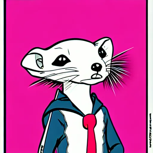 Prompt: ferret manga style