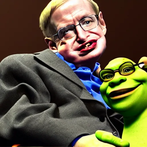 Prompt: stephen hawking shrek