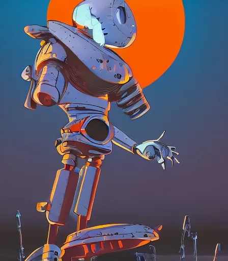 Prompt: Tim Burtons style Iron Giant by Alex Pardee and Nekro and Petros Afshar, and James McDermott,unstirred paint, vivid color, cgsociety 4K