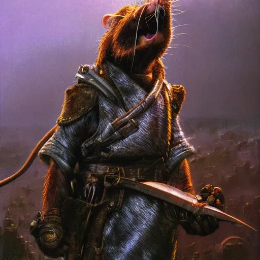 Prompt: rat in protective suit, Bruce Pennington, beautiful lighting, sharp, details, hyper-detailed, HD, HDR, 4K, 8K