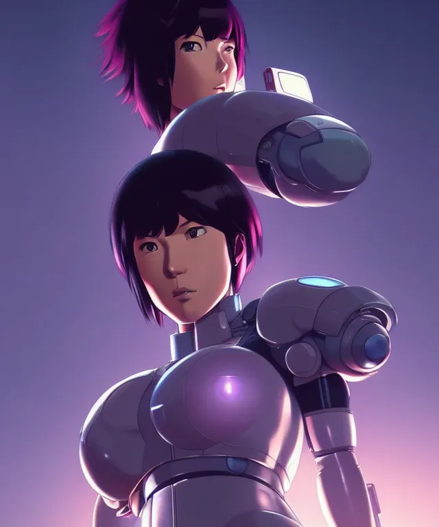 Image similar to a fullbody portrait of motoko kusanagi on top of a tachikoma : : stand alone complex, ghost in the shell, netflix : : by ilya kuvshinov, rossdraws, artgerm, sola digital arts, anti aliasing, raytracing : :