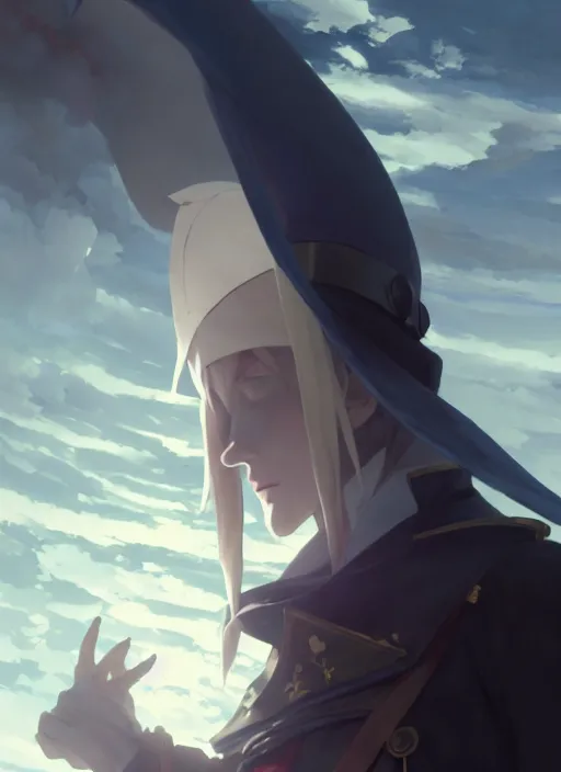 Prompt: lady maria of the astral clocktower, helm of second world war german warship landscape, illustration concept art anime key visual trending pixiv fanbox by wlop and greg rutkowski and makoto shinkai and studio ghibli and kyoto animation, fantasy, grimdark, volumetric lighting