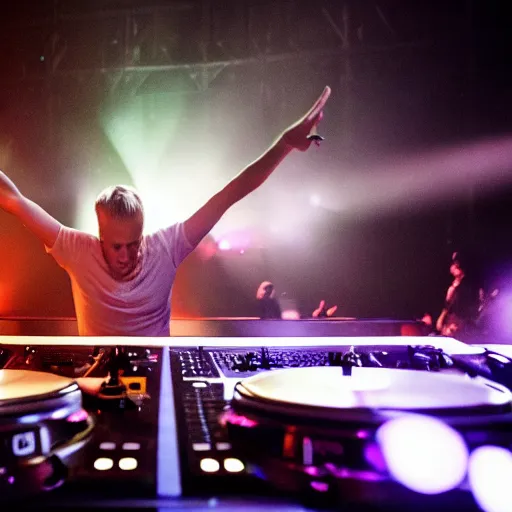 Prompt: armin van buuren behind the wheels of steel