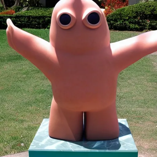 Prompt: marble statue of patrick star from the tv show spongebob