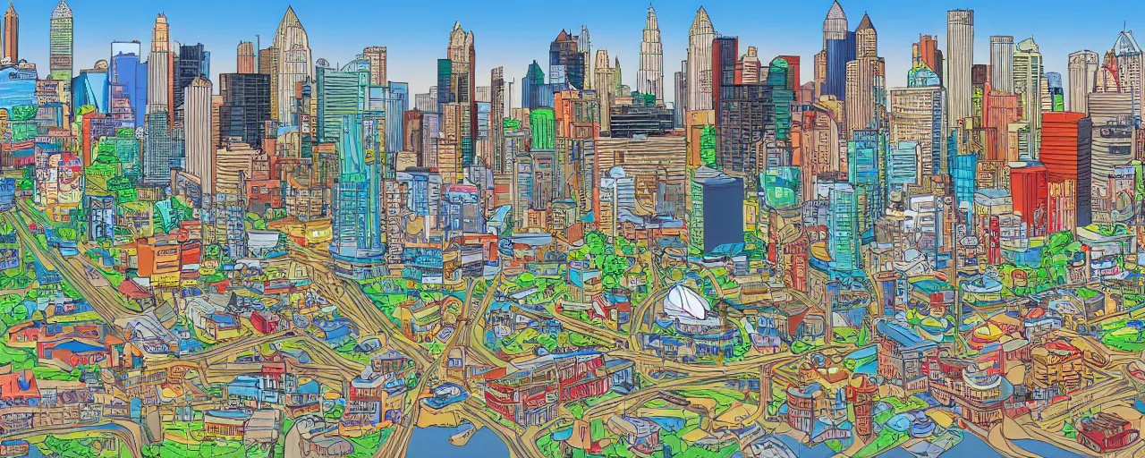Image similar to Atlanta in the style of Disney, Look at all that Detail!, Amazing!, 4k Wallpaper