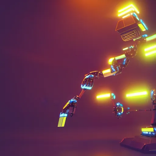 Prompt: a futuristic robot dunking a ball:: octane render:: 8K:: bokeh